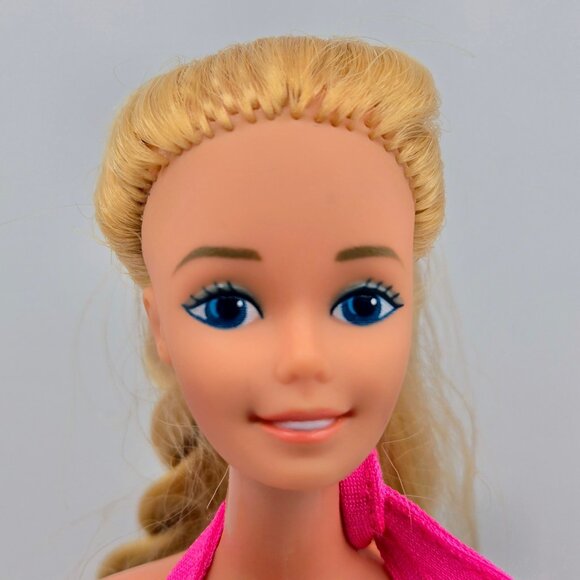 1982 Vintage Twirly Curls Barbie Doll 5579 Superstar Era Blonde Hair Curler Brai - Picture 2 of 16